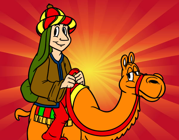 Desenho Rei Melchor a camelo pintado por Lipe-boy