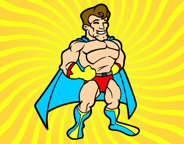 Desenho Super-herói musculoso pintado por Lipe-boy