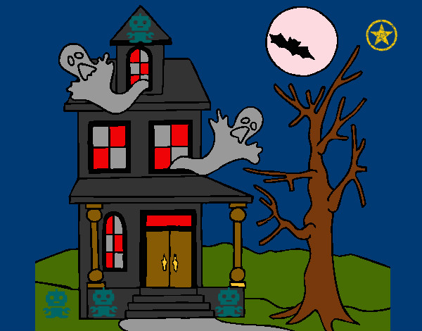 Desenho Casa do terror pintado por Saskuchiha