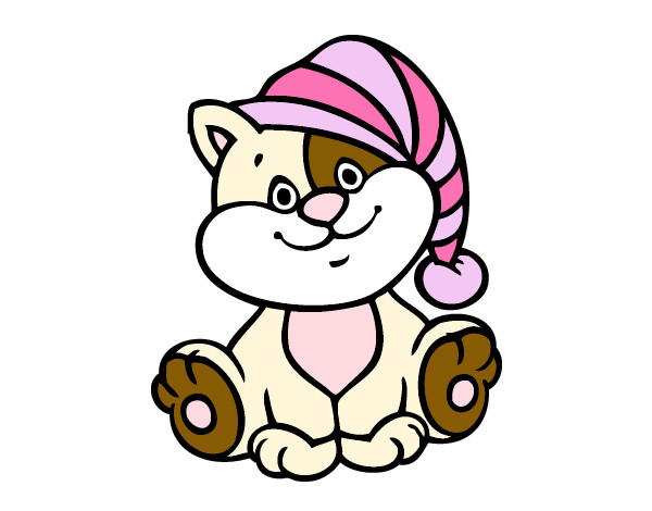 Desenho Gato com chapéu pintado por Jenniffer