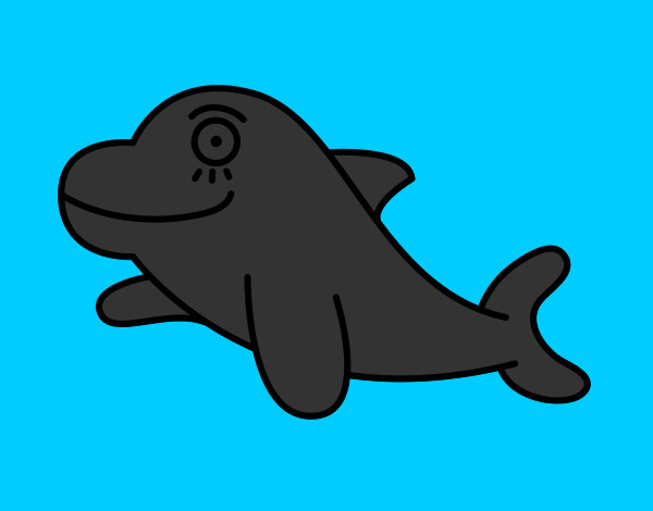 Desenho Golfinho alegre pintado por Dell