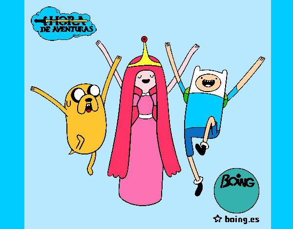 Desenho Jake, Princesa Bubblegum e Finn pintado por marcy