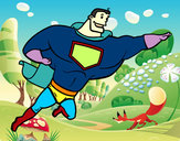 Desenho Super herói enorme pintado por cybele