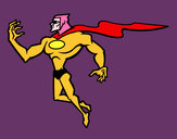 Desenho Super herói poderoso pintado por cybele
