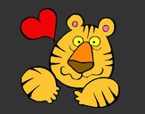 Desenho Tigre louco de amor pintado por ImShampoo