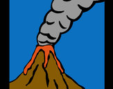 Desenho Vulcão pintado por charge