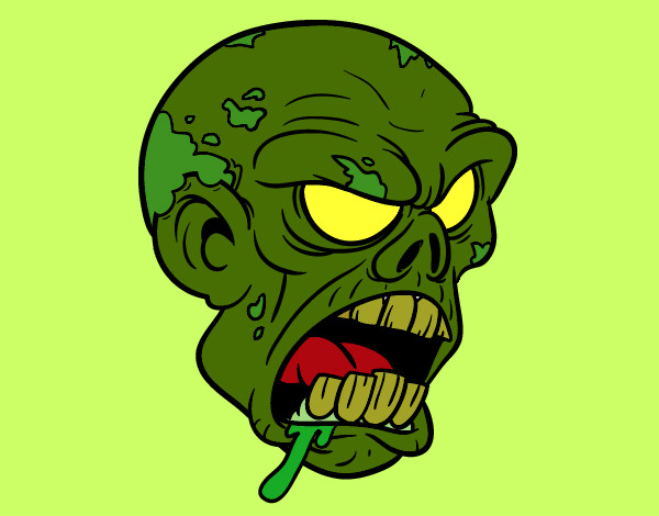 Desenho Cabeça de zombie pintado por tututdudu