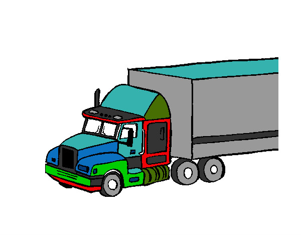 Desenho Camião trailer pintado por Thalles