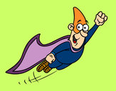 Desenho Super-herói voando pintado por tututdudu