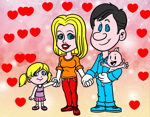 Desenho Família feliz pintado por ana79