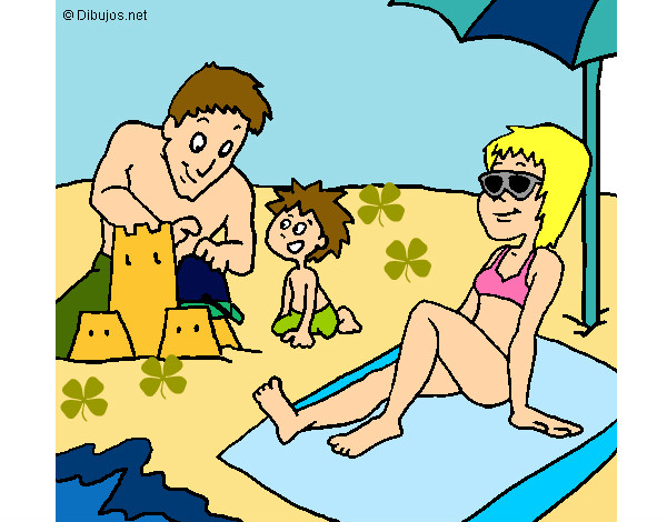 Desenho Família férias pintado por lukinha23