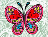 Desenho Mandala borboleta pintado por analivia
