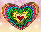 Desenho Mandala coração pintado por lukinha23