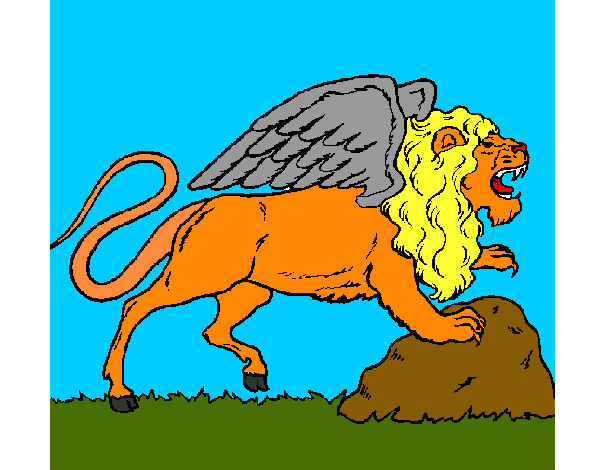 Desenho Leão alado pintado por carlinhos5