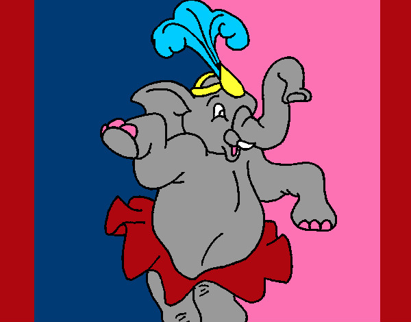 Desenho Elefante a dançar pintado por BehFufuxa