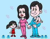Desenho Família feliz pintado por Vizinhaa