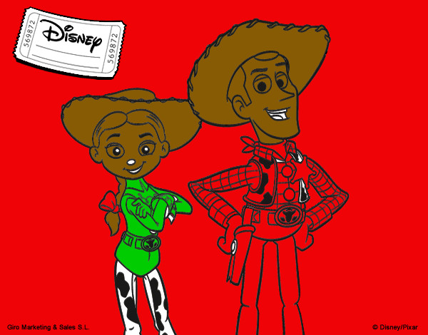 Desenho Jessie e Woody pintado por Mateusmazu