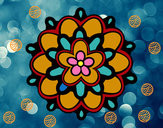Desenho Mandala com uma flor pintado por BehFufuxa