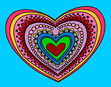 Desenho Mandala coração pintado por Sheinick