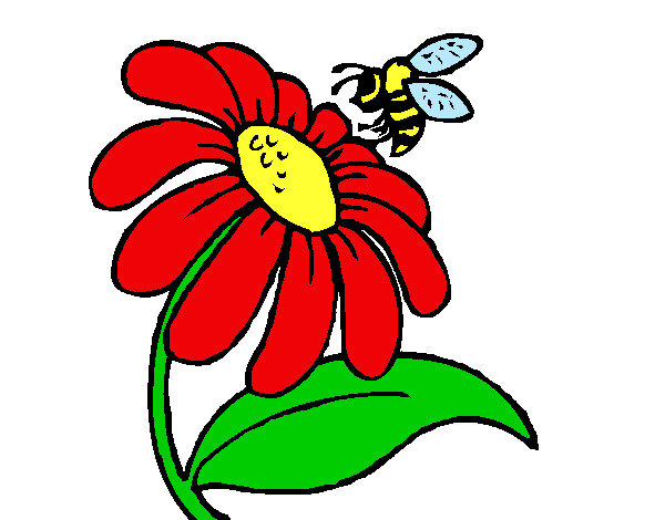 Desenho Margarida com abelha pintado por Vizinhaa