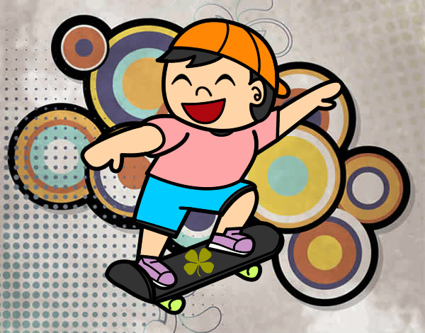 Desenho Menino com skate pintado por lucasgta