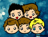 Desenho One Direction 2 pintado por Loli