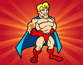 Desenho Super-herói musculoso pintado por Mateusmazu