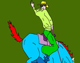 Desenho Vaqueiro a cavalo pintado por FLAVIA1004