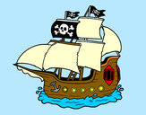 Desenho Barco pirata pintado por kauanbuzon