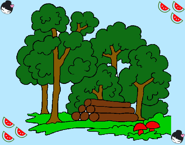 Desenho Bosque pintado por Neguinha