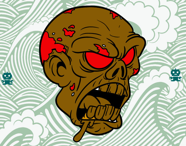 Desenho Cabeça de zombie pintado por lucas10