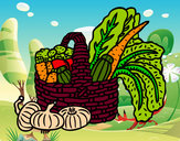 Desenho Cesta de legumes pintado por Karolynna 