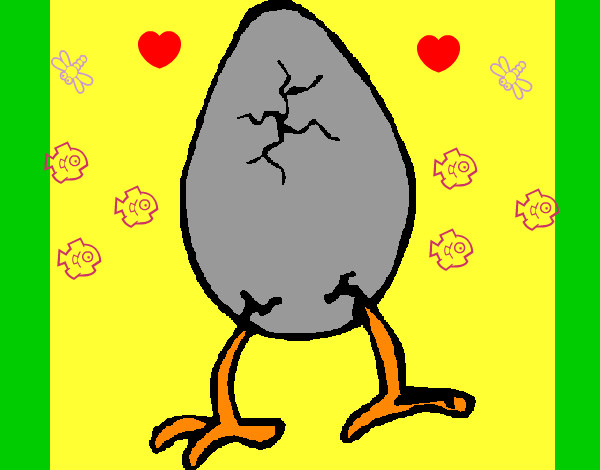 Desenho Ovo com patas pintado por Livinha 