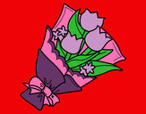 Desenho Ramo de Tulipa pintado por duda_bonan
