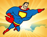 Desenho Super herói enorme pintado por Benny