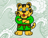 Desenho Tigre vestido pintado por Mateusmazu