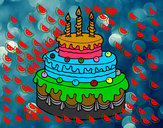 Desenho Torta de Aniversário pintado por luce
