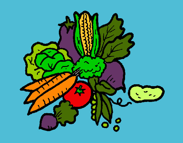 Desenho verduras pintado por Karolynna 
