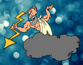 Desenho Zeus com um raio pintado por ImShampoo