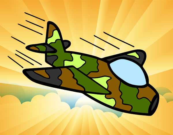Desenho Avião da camuflagem pintado por Benny
