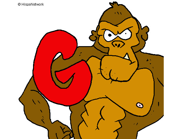 Desenho Gorila pintado por Benny