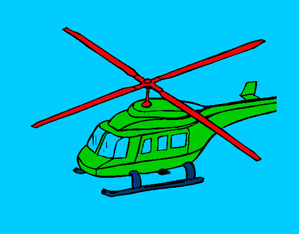 Desenho Helicoptero 3 pintado por Branco