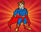 Desenho Super-herói musculoso pintado por Benny