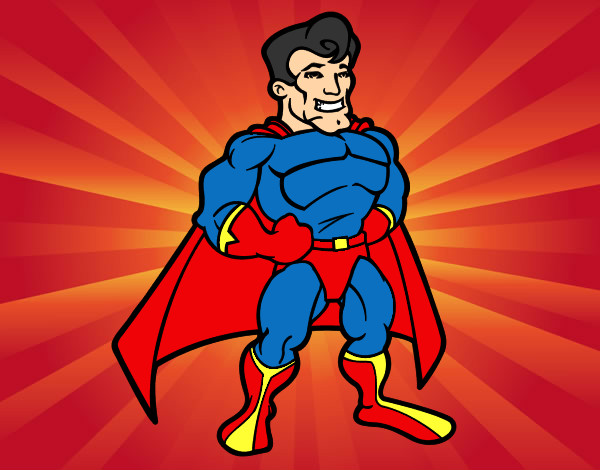Desenho Super-herói musculoso pintado por Marlon