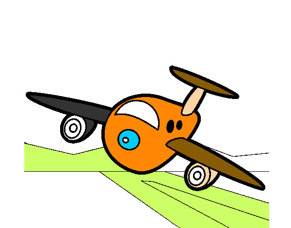 Desenho Avião a aterrar pintado por JP04