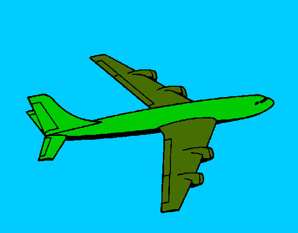 Desenho Avião pintado por Branco