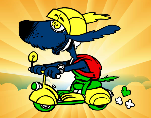 Desenho Cão motociclista pintado por janainacas