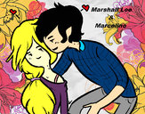 Desenho Marshall Lee e Marceline pintado por VictorHAV