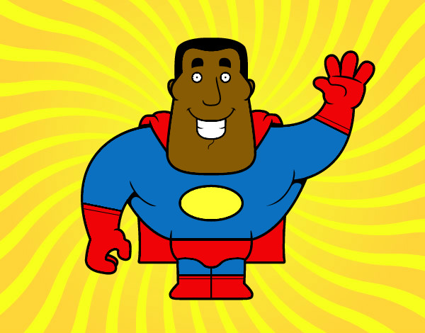 Desenho Saudação de super-heróis pintado por Marlon