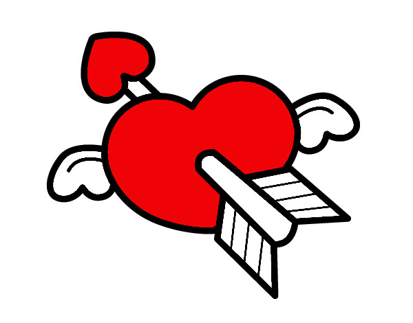 Desenho Coração de São Valentim pintado por cinthia